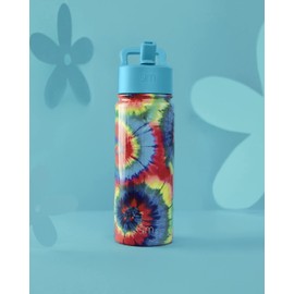 Simple Modern Kids Summit Water Bottle with Straw Lid | 18oz Stainless Steel Tumbler for Toddlers, School | Tie-Dye