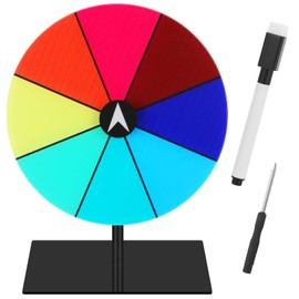 Portable Prize Wheel, 8 Slots Color Spin Fortune Wheel, Spinner Top Roulette Wheel with Marker Pen, Tabletop Roulette Spinnings Wheel with Screwdriver, Spinnings Game Wheel for Discount Carnival Party