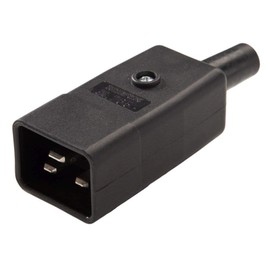 PremiumCord Mains Connection 230 V Plug 16 A, IEC C20, IEC60320, Colour: Black