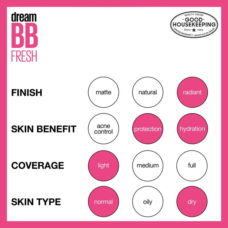 Maybelline Dream Fresh Skin Hydrating BB cream, 8-in-1 Skin Perfecting