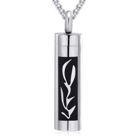 Cool Men's Cylinder Pendant Cremation Urn Necklace for Ashes Keepsake Memorial Jewelry+Fill Kit