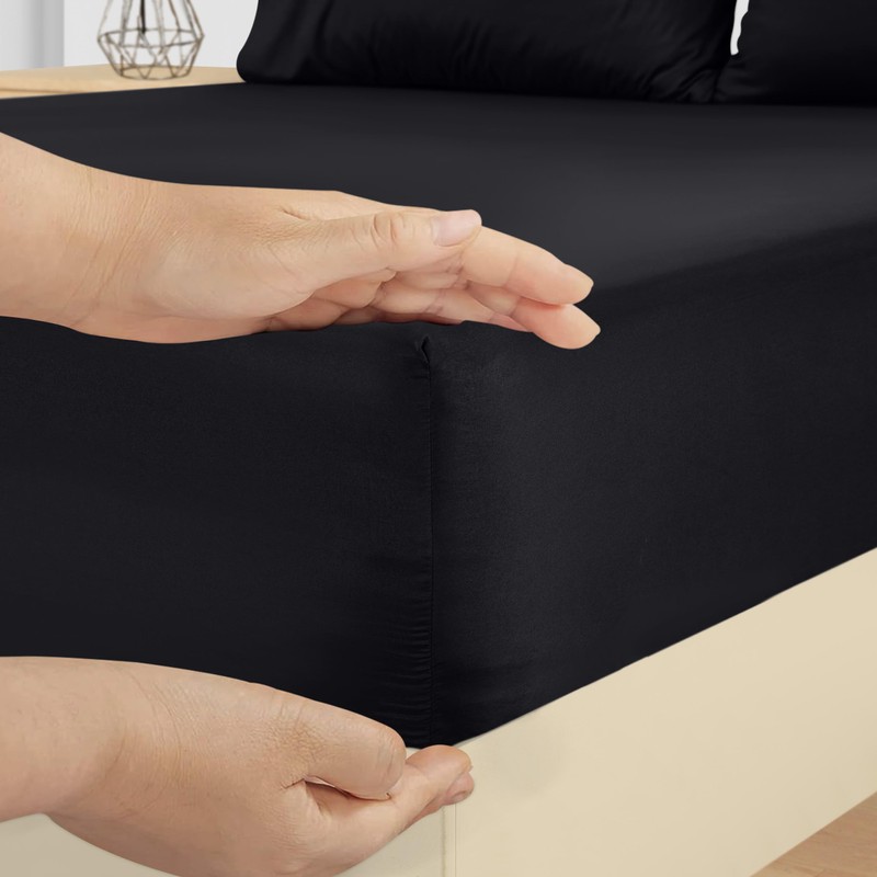 Utopia Bedding Double Fitted Sheet with 2 Pillow Cases (50x75cm),