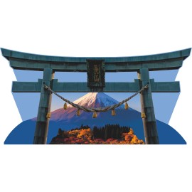 Wet Paint SP13326 Kanadorii Torii Japanese Gate Mount Fuji Cardboard Cutout Standee Standu