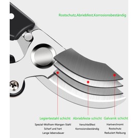 Horsvill Garden Shears, Garden Shears Heavy Duty, Japanese Secateurs with SK4 Steel, Garden Shears for Outdoors, Bypass Secateurs, Hedge Trimmer, Tree Trimmer (Green)