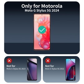 Privacy Screen Protector for Motorola Moto G Stylus 5G 2024/Moto G Stylus 5G 2025, Double Shatterproof Anti-Spy Tempered Glass Film, Impact- Private Protection, Anti-Scratch, 9H Hardness- 3 Pack