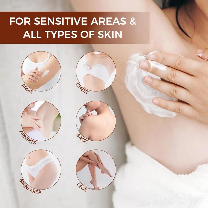 Crema Depilatoria Para Mujeres Y Hombres, Piel Sensible, Ext