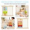 Foldable Wooden Playpen - Adjustable Wood Baby Play Yard with