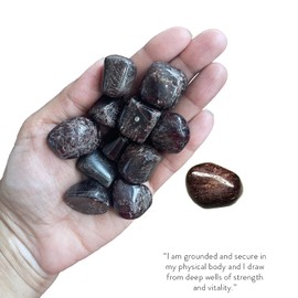 BellaMira Almandine Garnet Stone Healing Crystal, Single Polished Stone, Healing Crystal for Vitality, Endurance, Strength, Security, Stamina, Comfort, Love, Relationship and General Healing