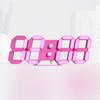 KOSUMOSU Digital Clock, Wall Clock, LED Clock, Adjustable Brightness Pink