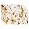 ZCHOMI Easter Bunny Brown Placemats Set of 4, 12x18 Inch