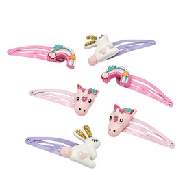HAARallerliebst Hair Clips Set (6 Pieces | Glitter Butterflies | Colourful) for Girls with Storage Box (Rainbow - Pink)