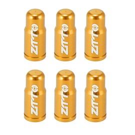 X AUTOHAUX 6pcs Tire Valve Caps Dust Covers for Bicycle Road Bike MTB Gold Tone