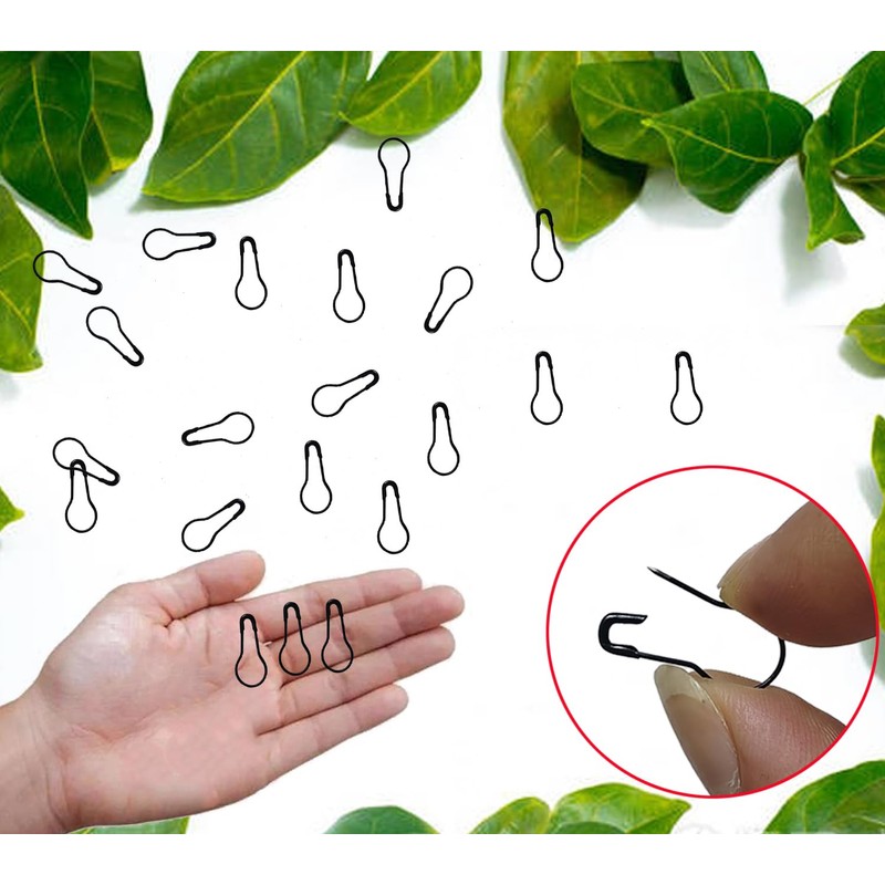 500 Pcs Black Bulb Pins 0.8" Gourd Safety Pins for