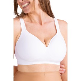 SHAPERMINT Sweetheart Bras for Women – Wireless Push Up Bra with Support, Full Coverage Seamless Bralette – Comfortable Bras for Women No Underwire, Plus Size and Everyday T Shirt Bra White