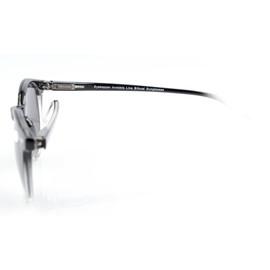 Eyekepper Key Hole Style Spring-Hinged Round Bifocal Sunglasses Sunshine Readers Black-Clear +1.0