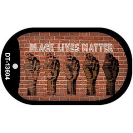 SMART BLONDE Black Lives Matter Fists Novelty Metal Dog Tag Necklace DT-13604