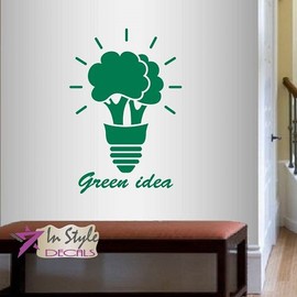 Wall Vinyl Decal Home Decor Art Sticker Green Idea Plants Flowers Room Removable Stylish Mural Unique Design 668