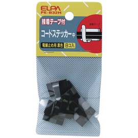 エルパ (ELPA) コードステッカー 配線 中 ブラック 8個入 PE-B32H
