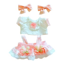 niannyyhouse 20cm Plush Doll Clothes Pink Headwear Shirt Skirt 8in Soft Stuffed Plush Toy Dress Up