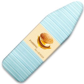 BNDX Ironing Board Cover, 15" x 54" Standard Size Thick Padding with 2" Elastic, Stain Resistant & Durable Scorch, 2 Click Buckles for Smooth Iron and Easy Installation Green Stripes