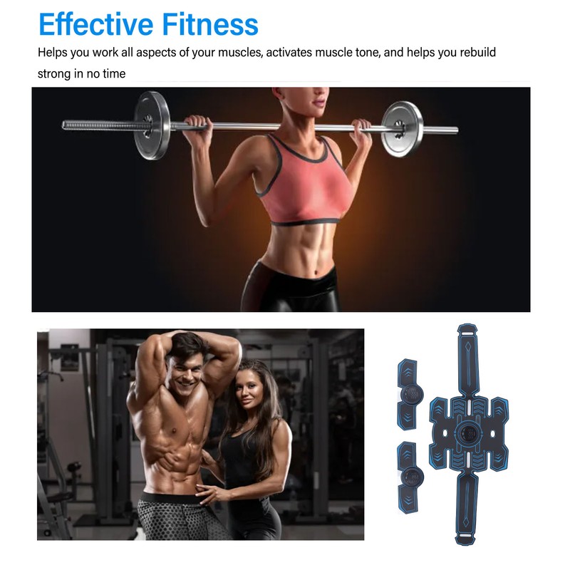 Muscle Toner Abs Stimulator Rechargeable Muscle Training Belt Abdominal Toning