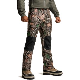 CQR Men's Winter Waterproof Softshell Fleece-Lined Snow Ski Pants, Thermal Outdoor Cargo Work Hiking Pants, Expedition Hunting Camo, 32W x 30L