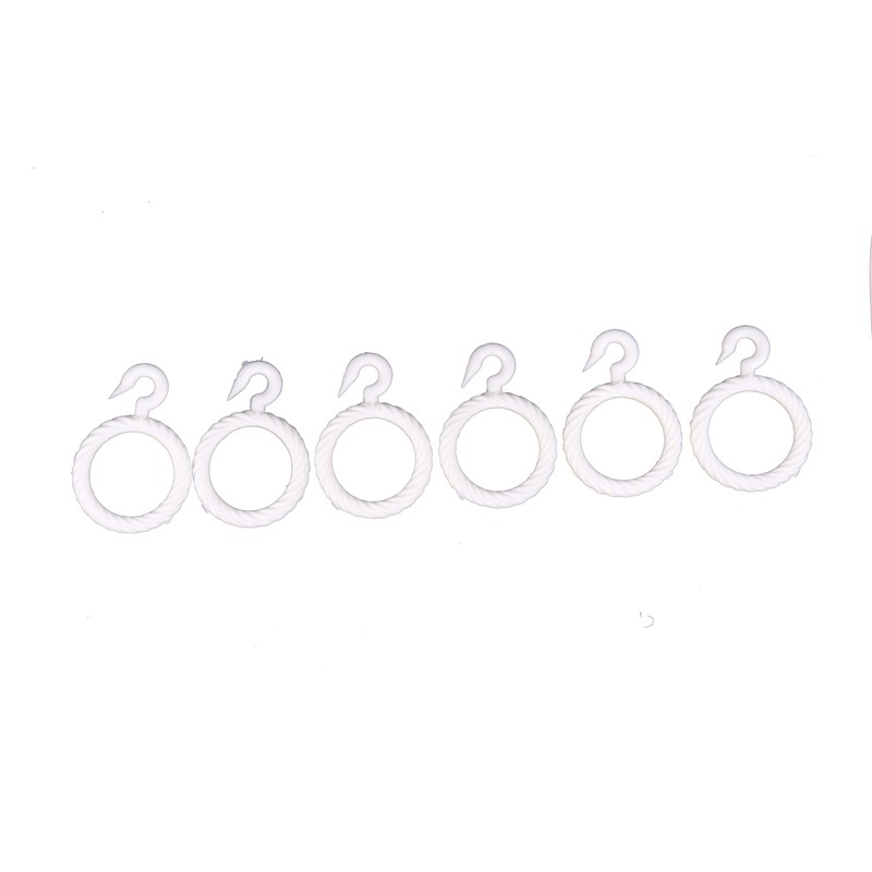 HIRDAY Curtain Hook Ring (White) -Set of 50 Pieces