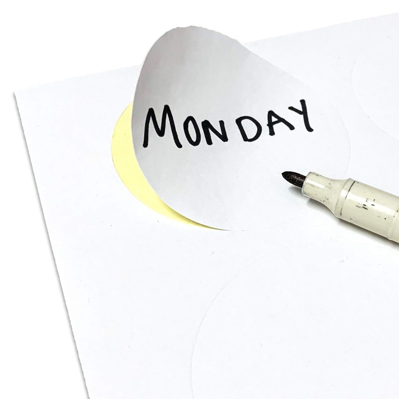 1.5" Round Matte White Sticker Label, Laser/Inkjet Printing - Letter