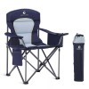 ALPHA CAMP Oversized Portable Camping Chair Heavy Duty Folding Chair with Cup Holder & Bag - Blue