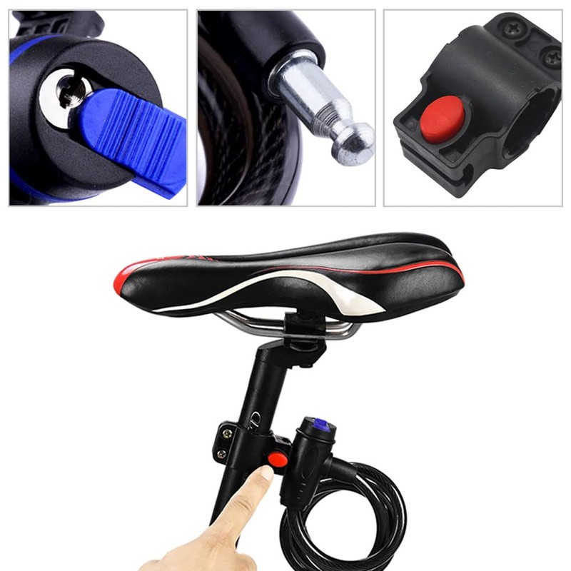 Amindz Cable locks, bicycle lock with key, spiral lock bicycle,