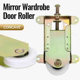 Sliding Mirror Door Rollers Replacement, Fits Prime-Line N 6870, for Wood Framed Sliding Mirror Doors, 2-1/2" Vertical H.C., 1-1/2" Nylon Concaved Ball Bearing Wheel, 2 Pack