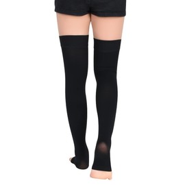 SKYFOXE Medical Thigh High Compression Stockings 15-20 mmHg for Women & Men Toeless Firm Support Hose with Silicone Dot