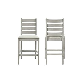 New Classic Furniture Pascal Ladderback Counter Chair (Set of 2)-Driftwood