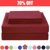 Bed Sheet Set- 3 Piece Bedding Sets(Twin,Burgundy) 1 Flat Sheet,1