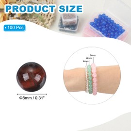 PATIKIL 100 Pcs Natural Stone Beads, 8mm Red Brown Tiger Eye Stone Beads for Jewelry Making Bracelet Necklace Earrings Gemstone Round Loose Beads DIY Gifts for Women