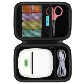 RAIALL Case for ORGSTA S002 Sticker Printer, Travel Bag for Mini Printer Portable Thermal Sticker Printer Label Maker, Label Printer Study Printer Storage Holder for Thermal Paper and Cable, Black