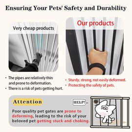 Lumizone Extra Tall Pet Gate 55.12" High Pressure Mounted 38.39"-42.51" Extra Wide (9 Sizes) 1.37" Gap for Cat Dog Stairs Doorway Hallway No Drilling Auto-Close (38.39"-42.51", Black)