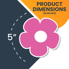 Magnet Me Up Pink Daisy Hippie Flower Magnet Decal, 5 Inches, Automotive Magnet for Car Truck SUV, Any Magnetic Surface, Symbolic of Peace and Love Associated with Hippie Culture, Crafted in USA