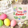 HOWAF Pack of 8 Easter Stencils Plastic Drawing Stencils Happy