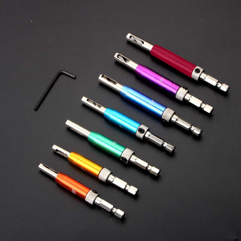 7pcs HSS Door Self-centering Hinge Drill Bit Set Hinge Tapper