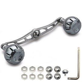 HEIGHTEN Chrysant Series (Gunmetal) (738) 5.1 inches (130 mm) Reel Handle with Knob 1.4 inches (35 mm) for Shimano Daiwa Abu Garcia Universal Bait Reel