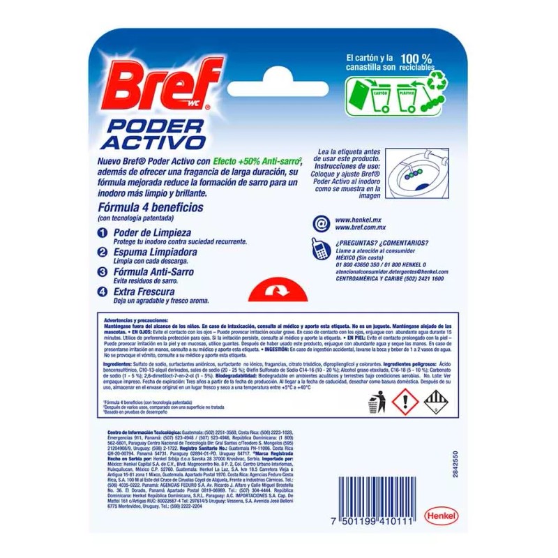 Bref Canastilla limpiadora Bref WC poder activo pino 50g