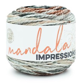 Lion Brand Yarn Mandala Impressions, Bulky Yarn, Nightfall, 1 Pack