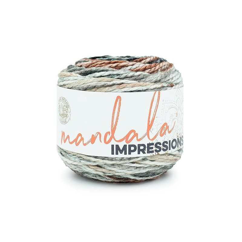 Lion Brand Yarn Mandala Impressions, Bulky Yarn, Nightfall, 1 Pack