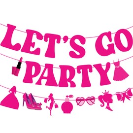 Generic Let's Go Party Hot Pink Banner for Bachelorette Party Decorations, Princess Banners - 10 Ft