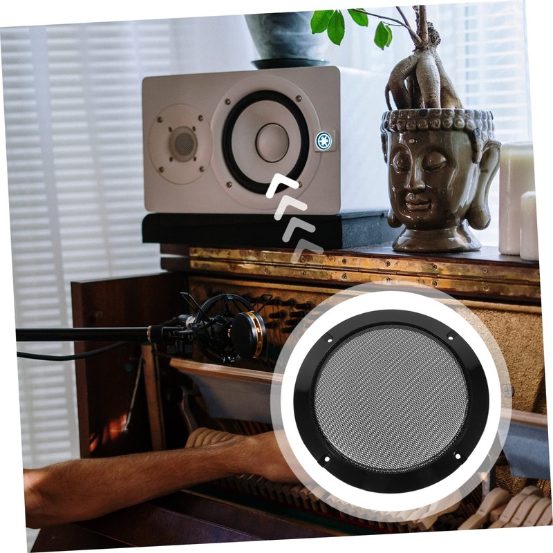 jojofuny 2pcs Speaker Mesh Grille Protector Decorative Circle Horn Guard