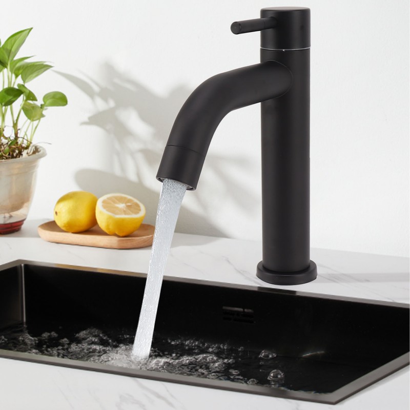 Bathroom Sink Faucet Stainless Steel Modern Single Handle Single Hole
