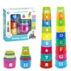 Children's Stacking Cups, Pack of 9 with Letters and Numbers,