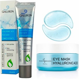 Punta Belleza | Inno Gialuron – Crema Antiarrugas y Suero Facial con Ácido Hialurónico + Parches para Ojos con Ácido Hialurónico y Glicerina - Kit Skincare Hidratante, Antiarrugas y Antiojeras 60 Piezas