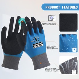 JSBAGGT Insulated Electrician Gloves 400V High Voltage Resistant,Flame Retardant Fully Waterproof & Micro-Foam Rubber Enhanced Non-Slip Grip for Electrical Work (Blue, 1PCS)